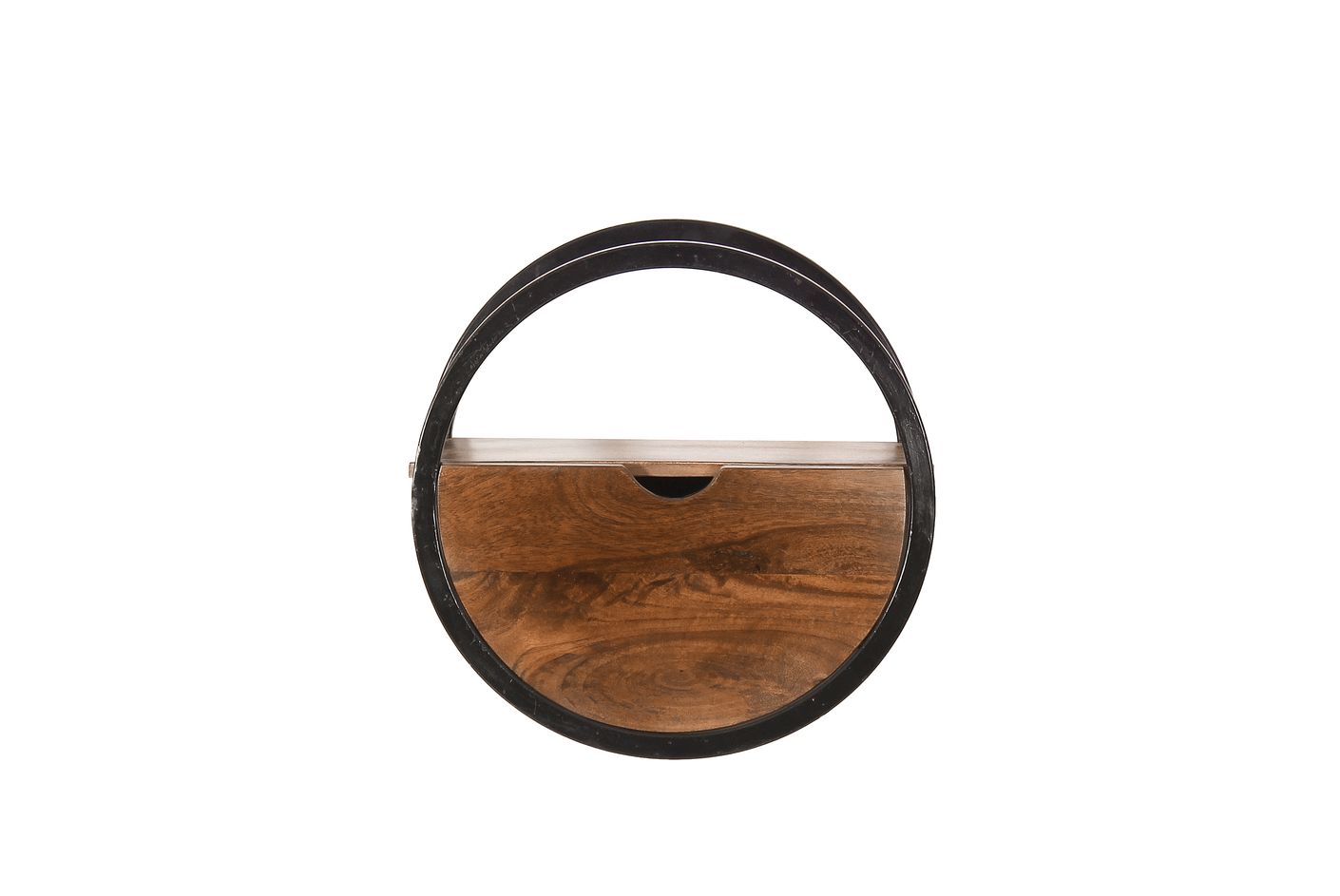 PANAMA Wandregal Ø40 cm Natur / Antikschwarz