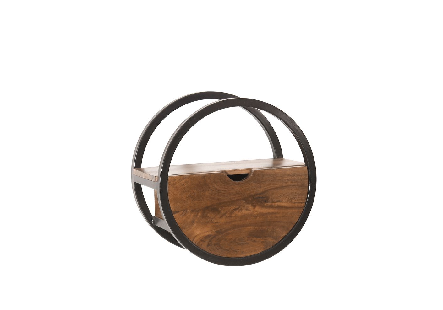 PANAMA Wandregal Ø40 cm Natur / Antikschwarz