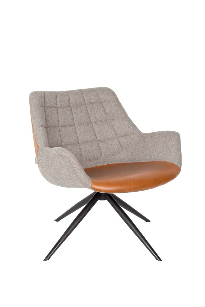 Dolton Lounge Sessel Grau/Braun