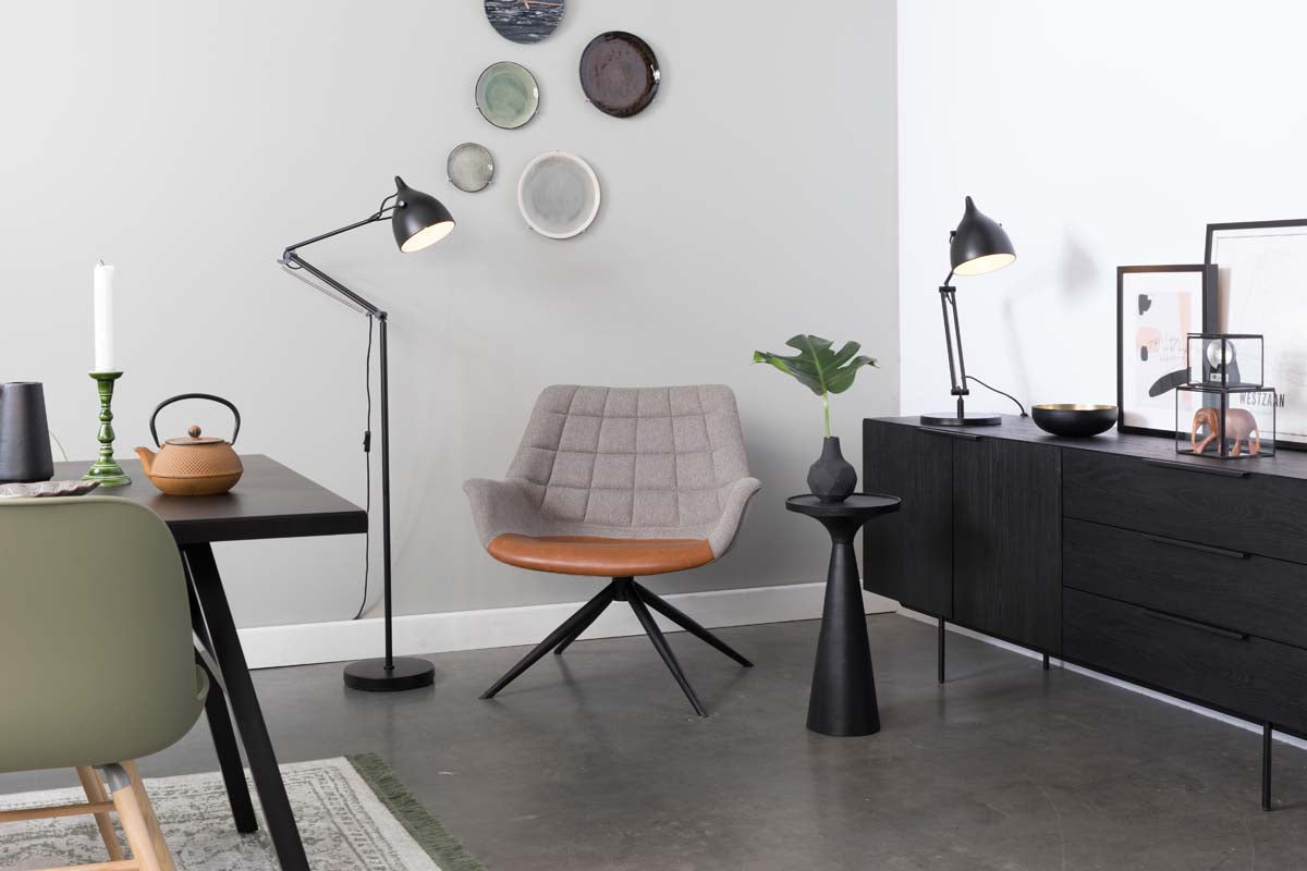 Dolton Lounge Sessel Grau/Braun