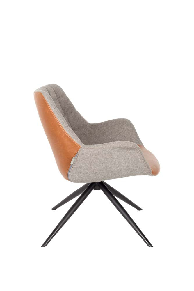 Dolton Lounge Sessel Grau/Braun