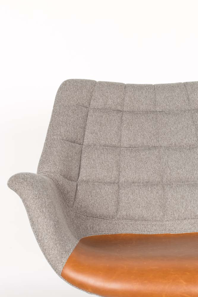 Dolton Lounge Sessel Grau/Braun