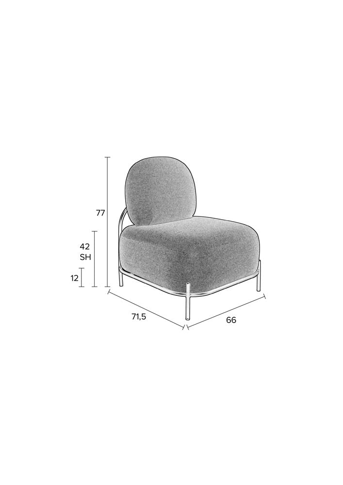 Polly Lounge-Sessel Grau