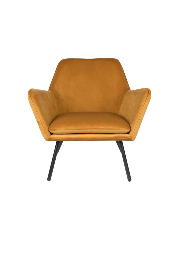 Bon Lounge-Sessel mit Samtbezug Gold