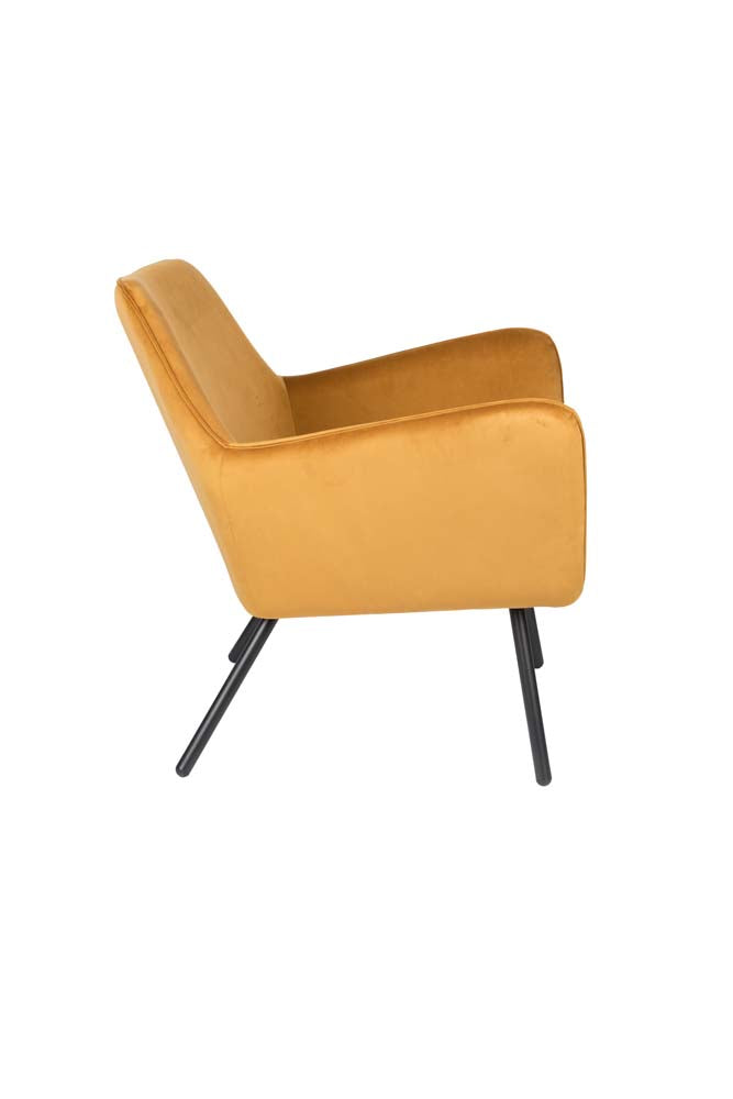 Bon Lounge-Sessel mit Samtbezug Gold