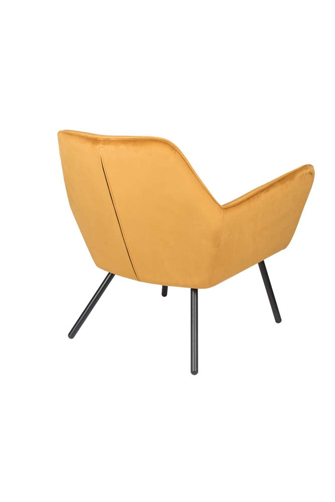 Bon Lounge-Sessel mit Samtbezug Gold