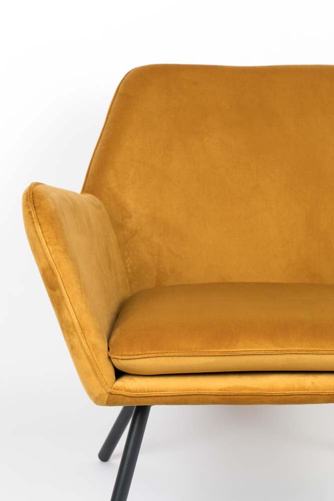 Bon Lounge-Sessel mit Samtbezug Gold