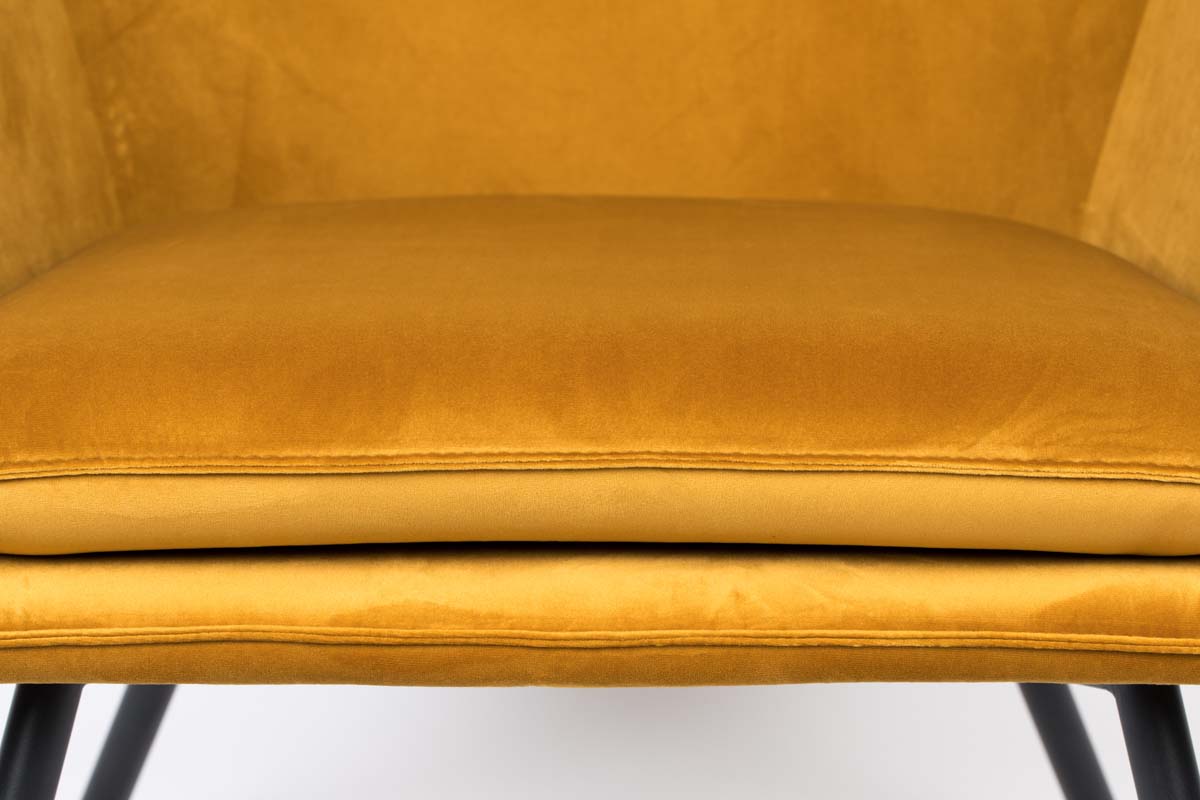 Bon Lounge-Sessel mit Samtbezug Gold