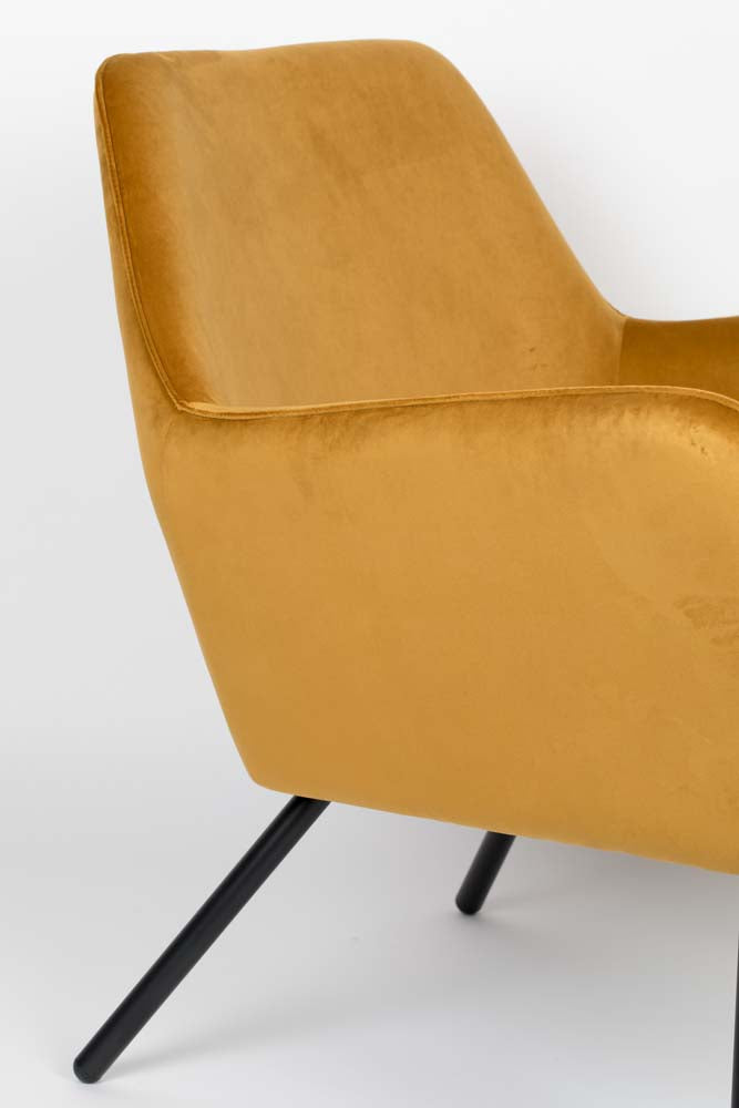 Bon Lounge-Sessel mit Samtbezug Gold
