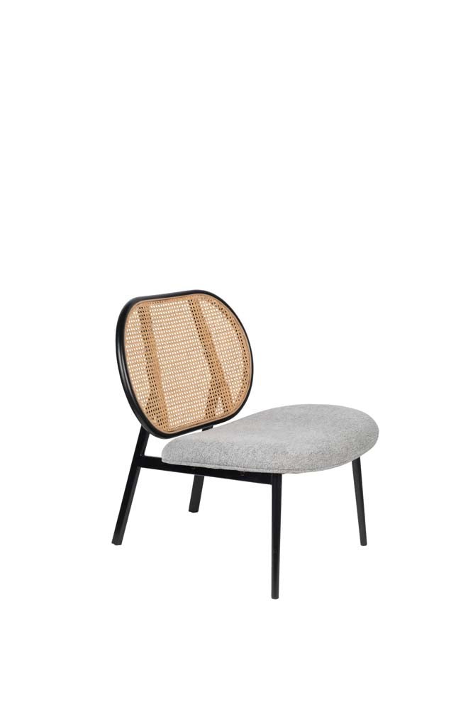 Spike Lounge Stuhl mit Rattanrücken Grau
