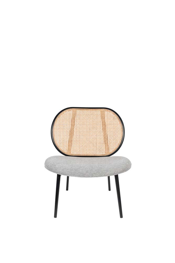 Spike Lounge Stuhl mit Rattanrücken Grau