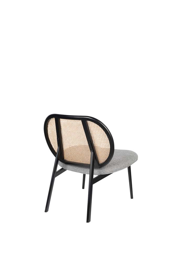 Spike Lounge Stuhl mit Rattanrücken Grau