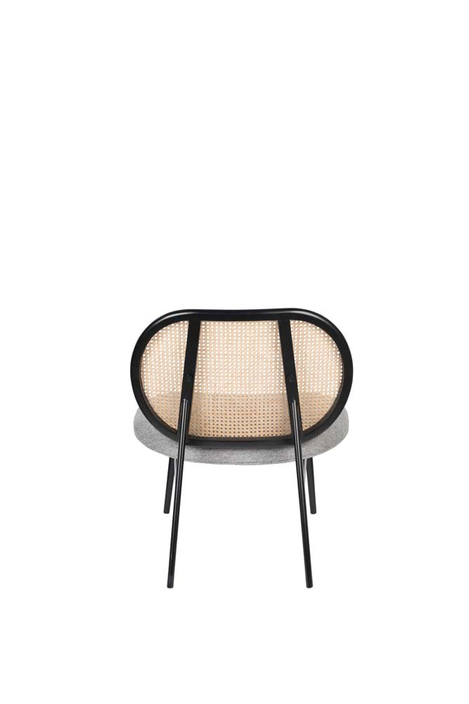 Spike Lounge Stuhl mit Rattanrücken Grau