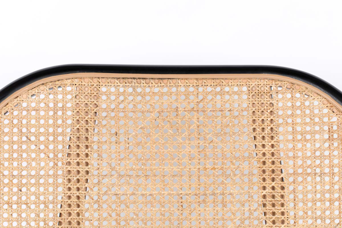 Spike Lounge Stuhl mit Rattanrücken Grau