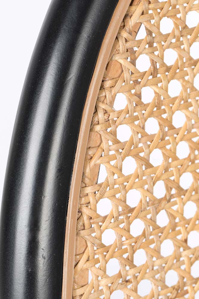 Spike Lounge Stuhl mit Rattanrücken Grau