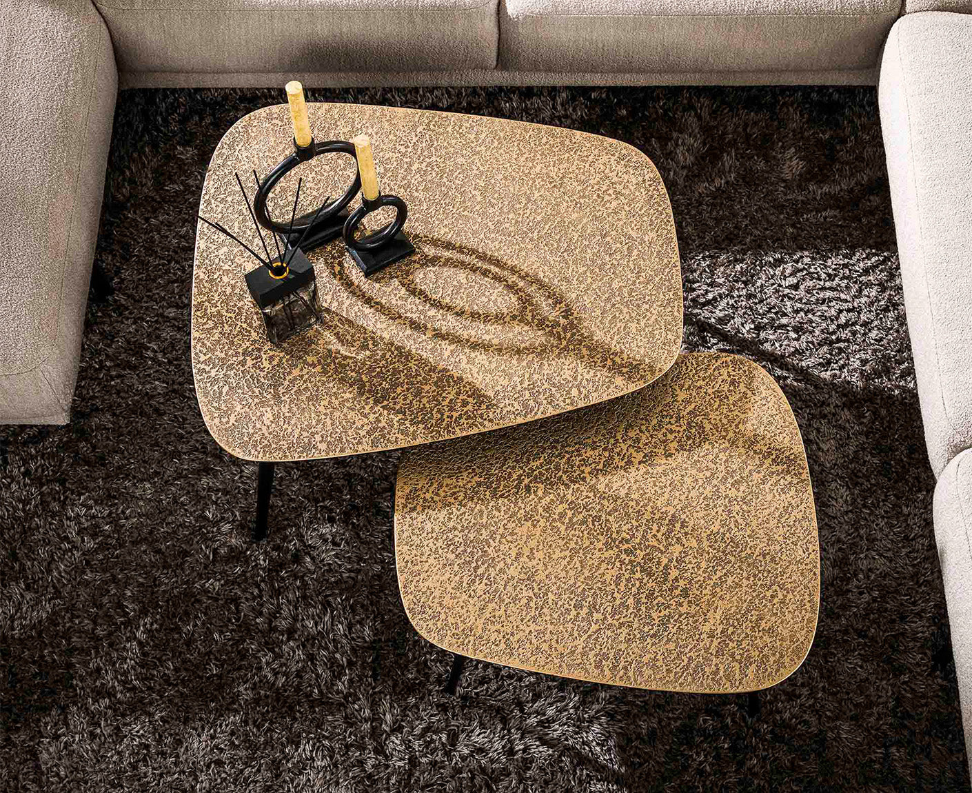 Couchtisch 2er Set XXL Metallic / Antik Bronze