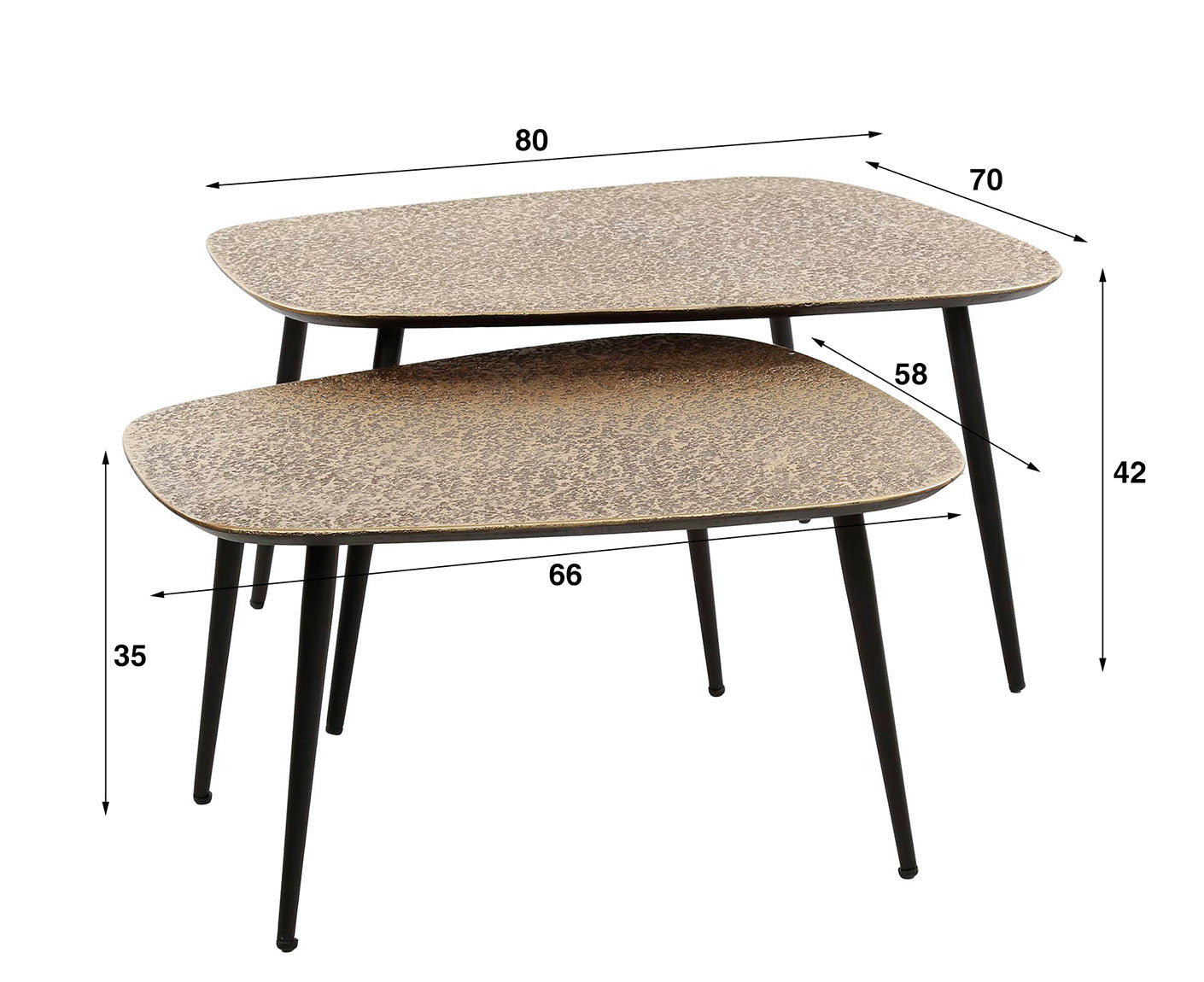 Couchtisch 2er Set XXL Metallic / Antik Bronze