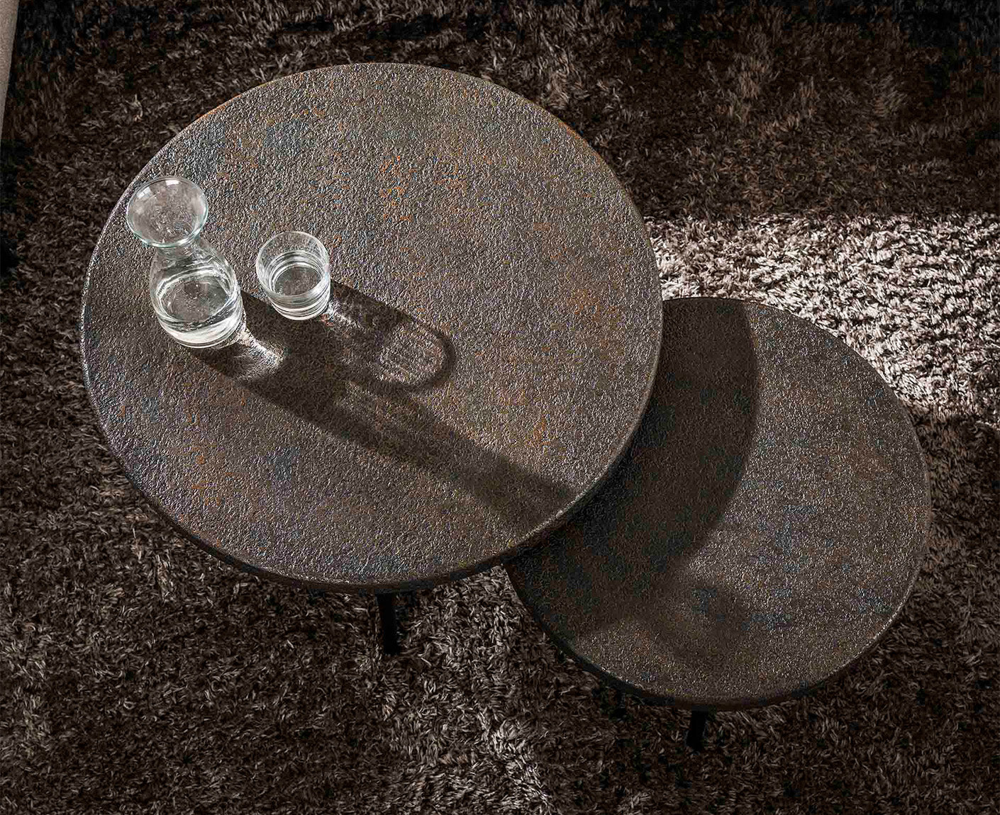 Couchtisch 2er Set Bulky Ferro / Ferro Metallic