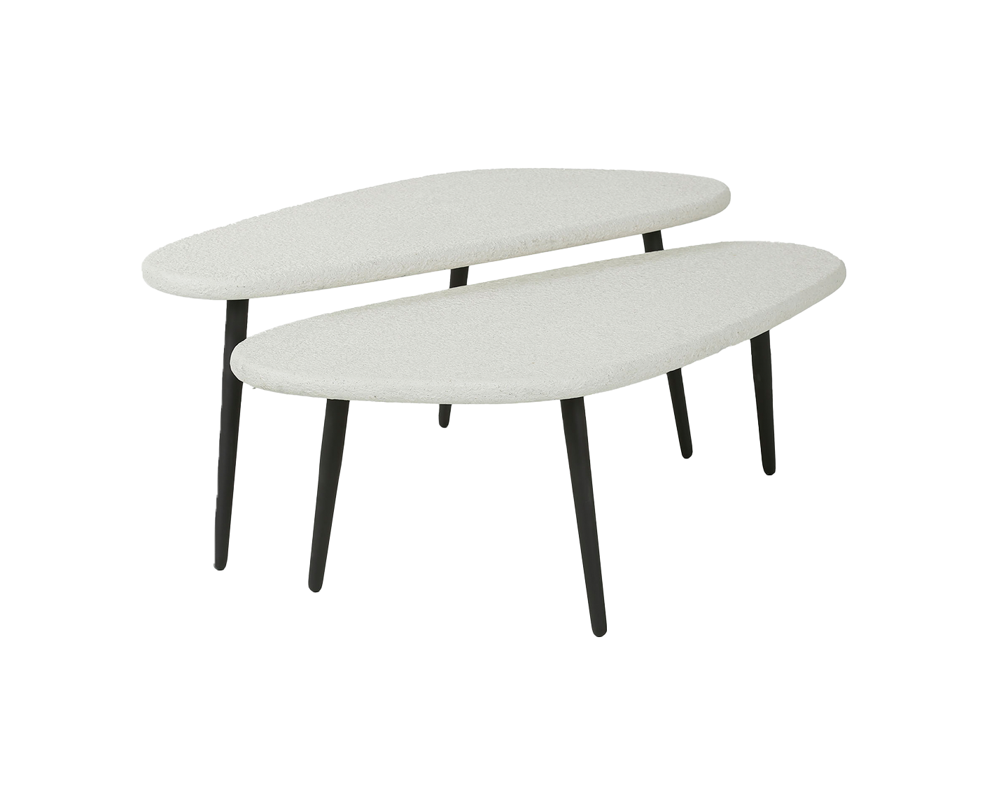Couchtisch 2er Set Stone eckig / Marmor Composite