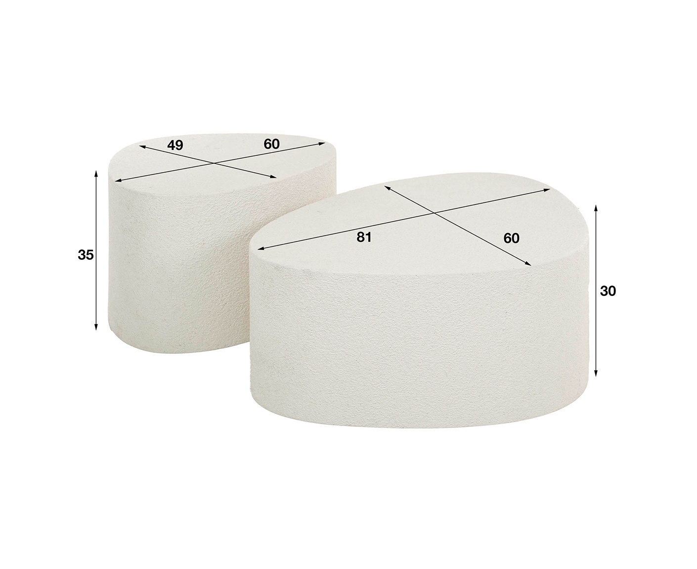Couchtisch 2er Set dreieckig Stone / Marmor Composite