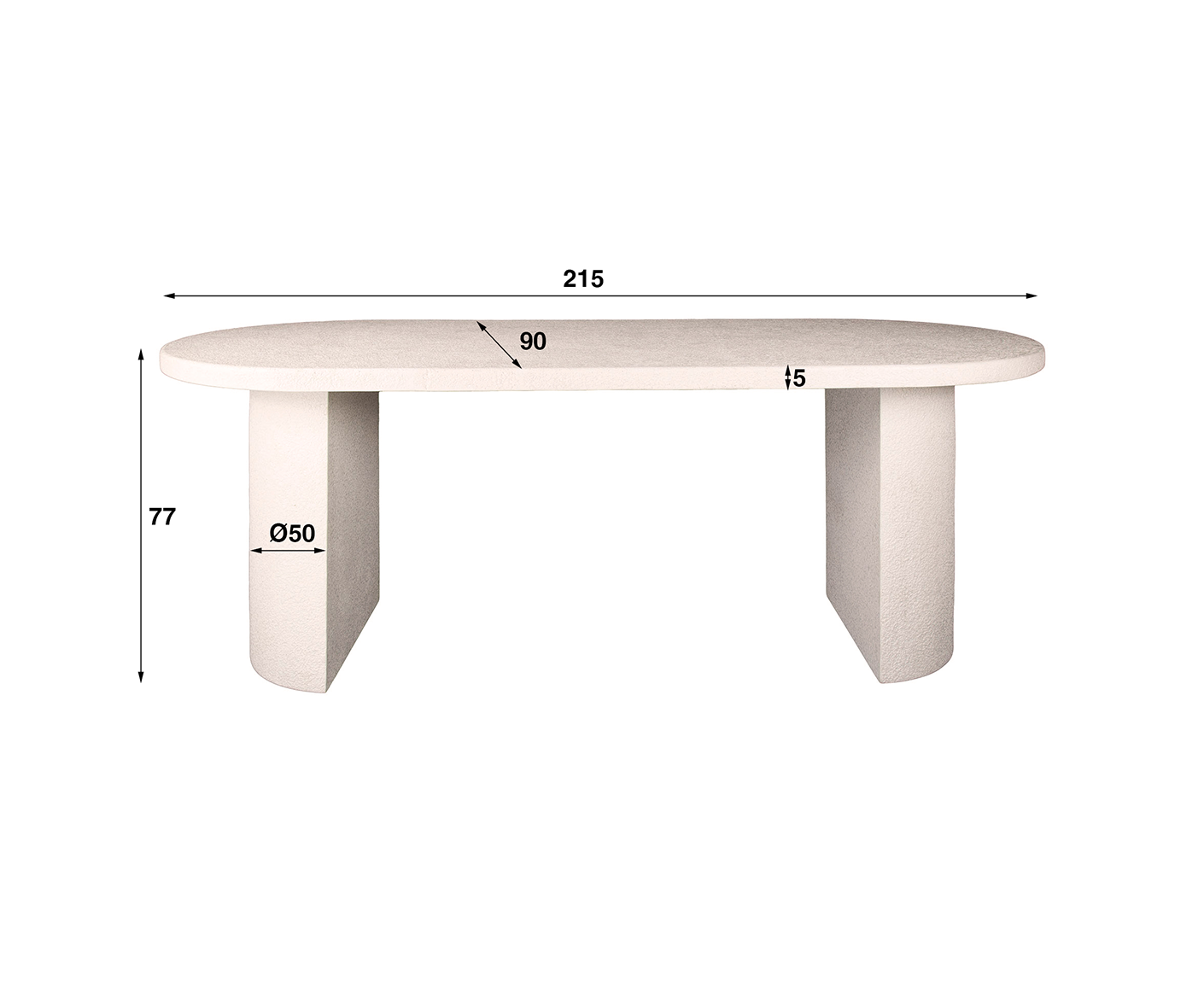 Esstisch Arch Stone 215 x 90 cm / Marmor Composite