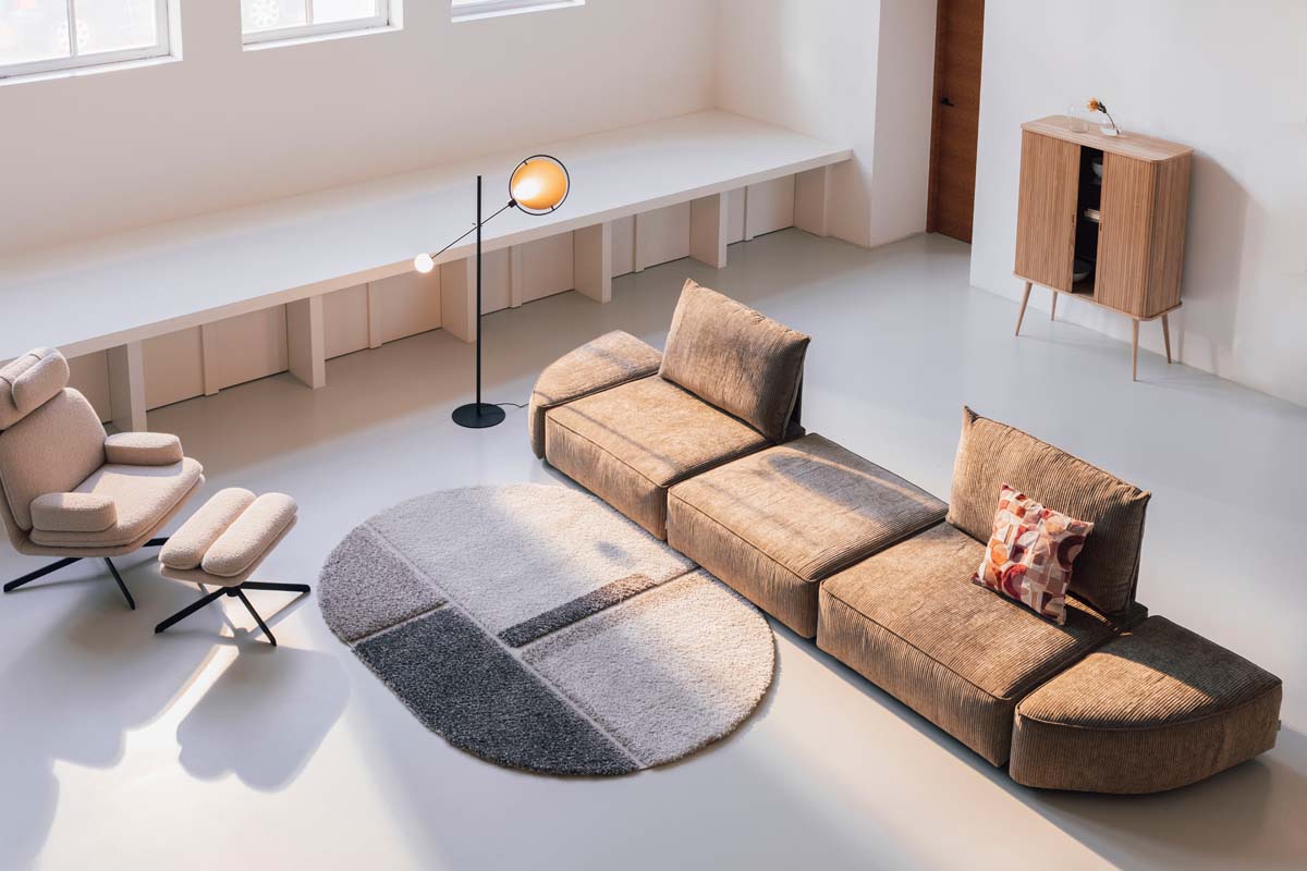 Sofa HUNTER PIE POUF Rechts Moosgrün