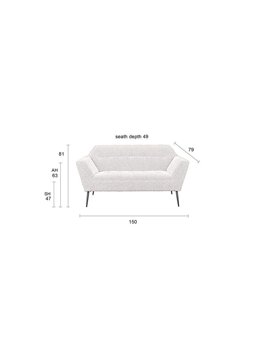 Kate Bouclé Sofa 2-Sitzer Beige