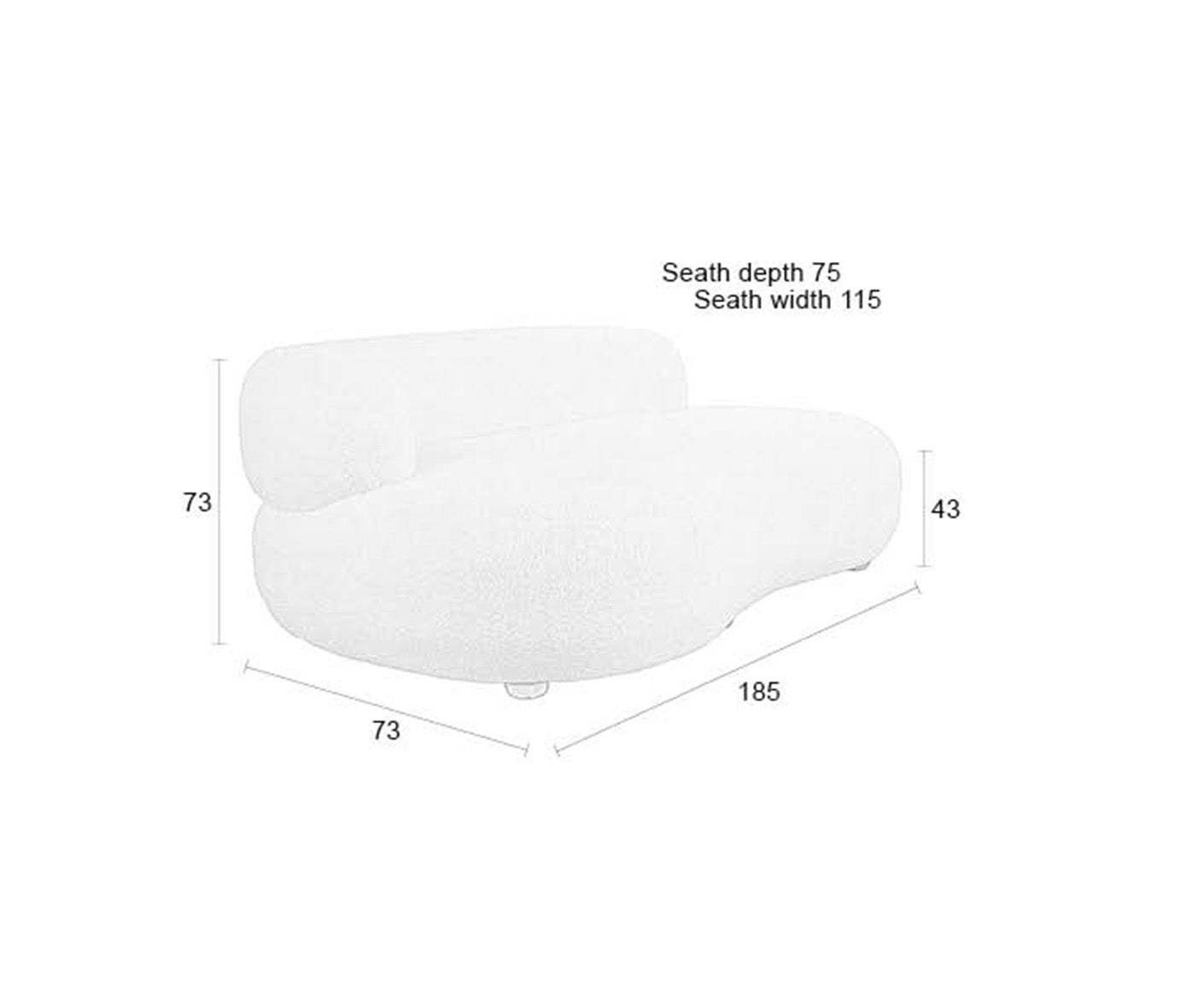 Noxx Sofa 2-Sitzer 185 x 115 cm