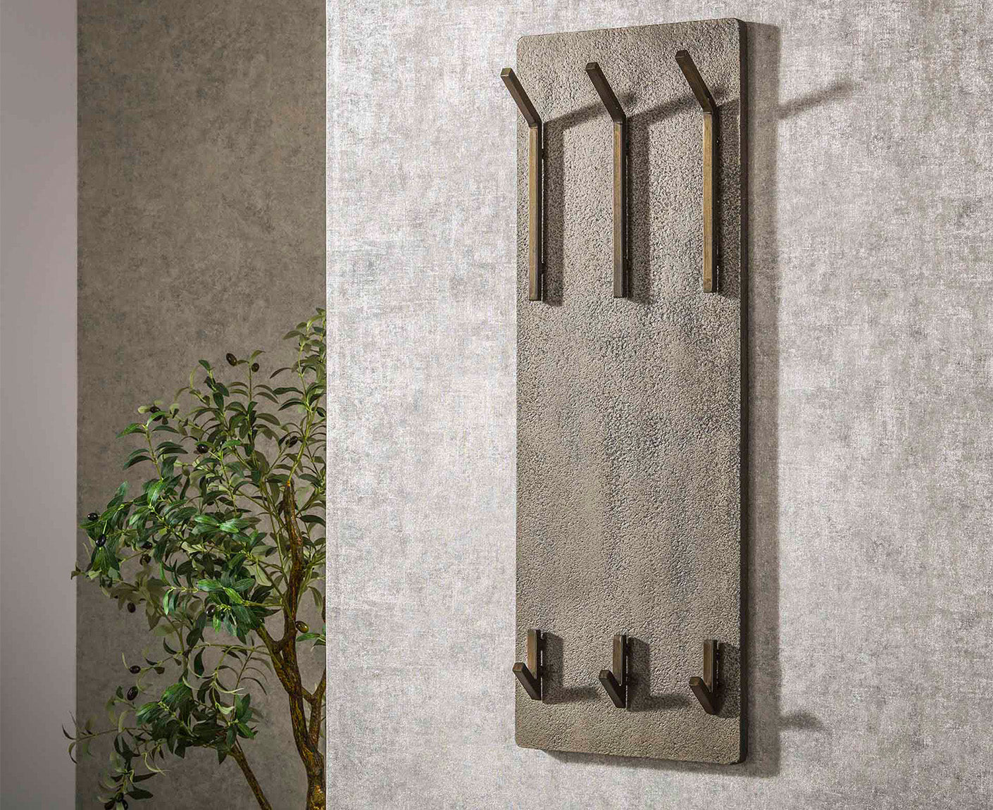 Garderobe Ferro 2 x 3 Haken vertikal / Antik Bronze