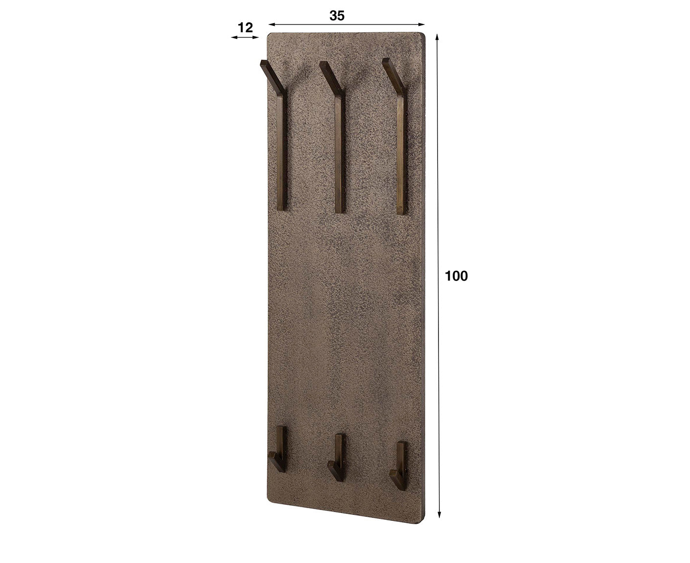 Garderobe Ferro 2 x 3 Haken vertikal / Antik Bronze