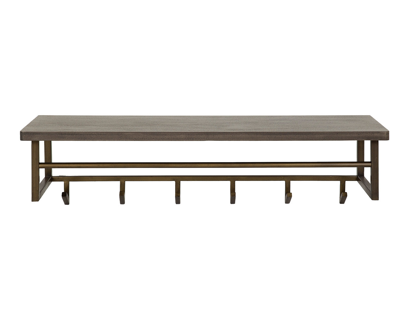 Garderobe Ferro 6 x Haken mit Hutablage Antik Bronze