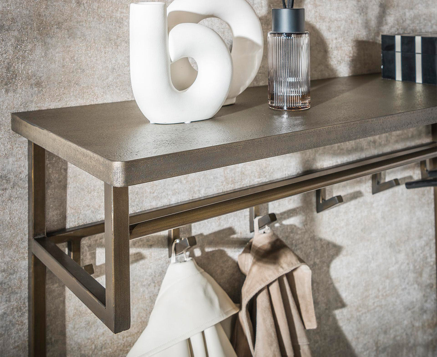 Garderobe Ferro vertikal 12 x Haken Antik Bronze