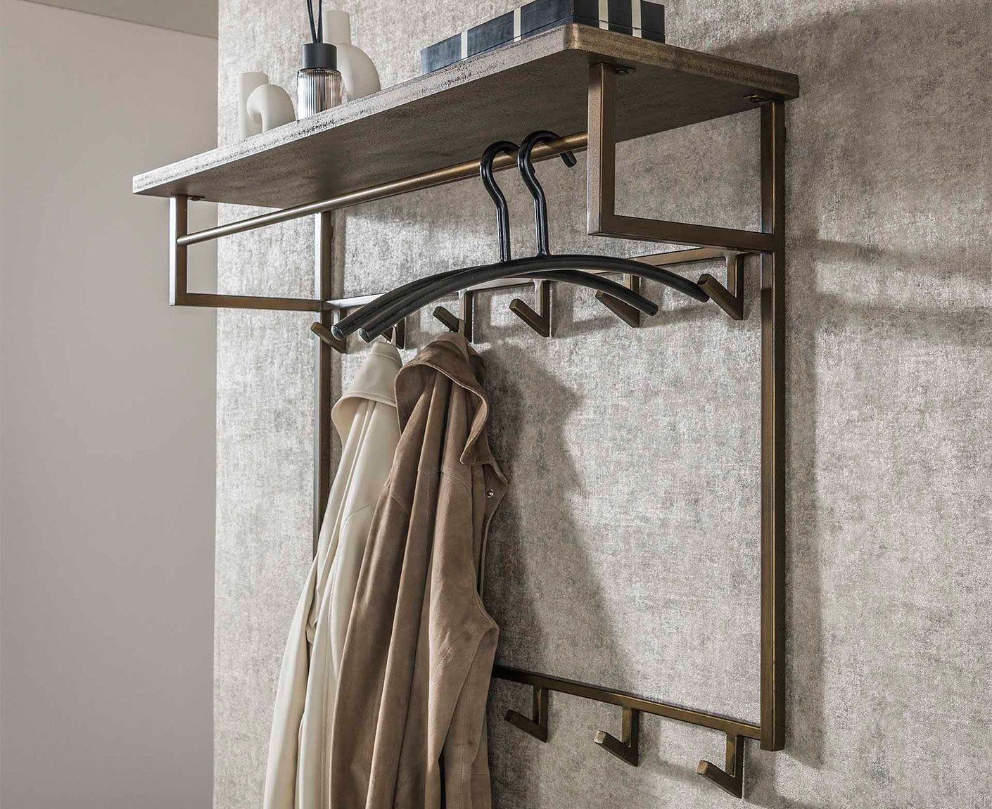 Garderobe Ferro vertikal 12 x Haken Antik Bronze