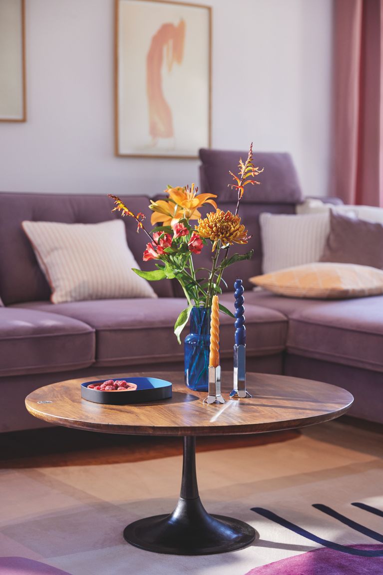 TOM TAILOR Couchtisch, mit Tellerfuß, 80x80 cm Antikbraun / Schwarz