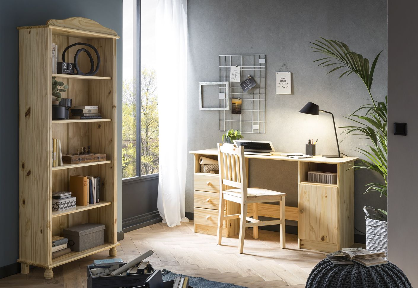 Regal Bücherregal Kiefer Massivholz lackiert