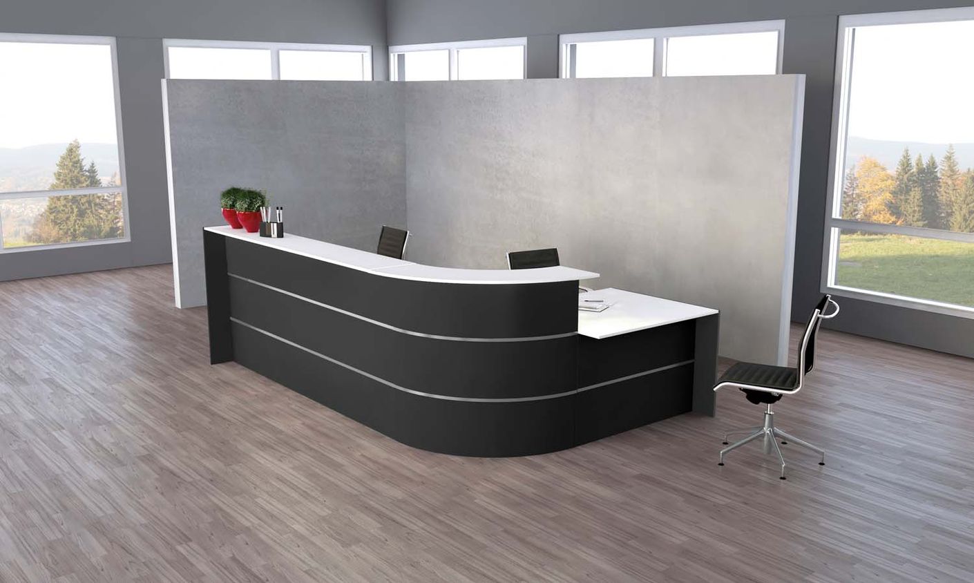 Bari Empfangstheke 370x200 cm gebogen Anthrazit