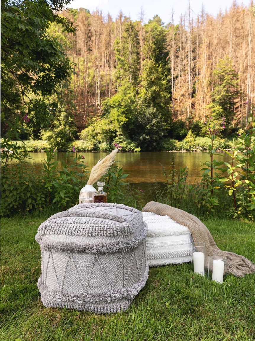 In-&-Outdoor-Pouf Toni 45x45x45 cm Grau