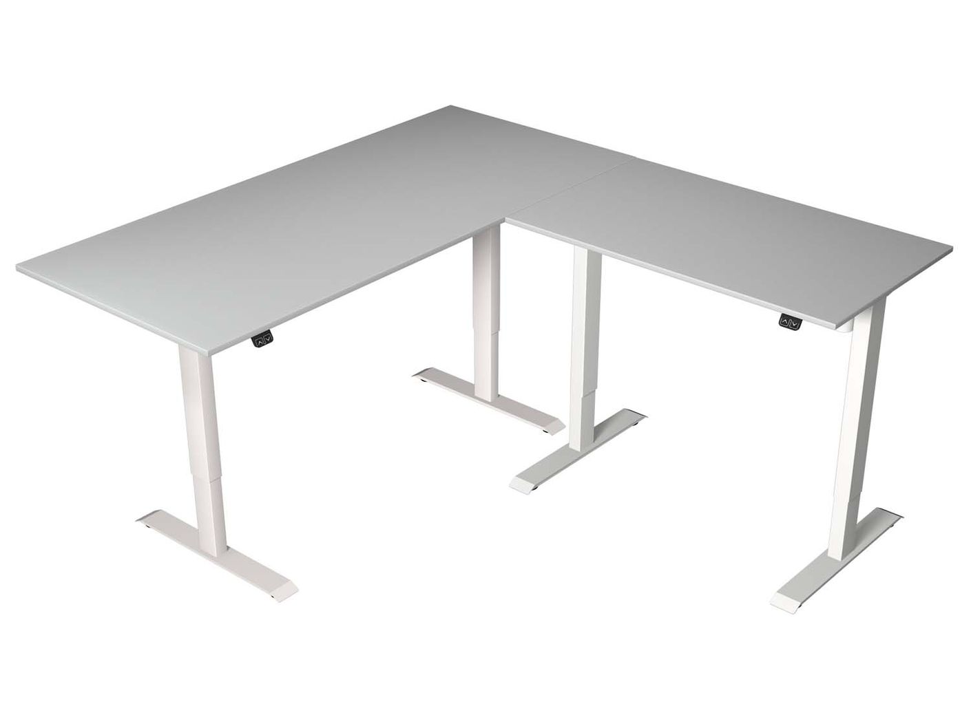 Move 1 Winkelkombination, elektrisch höhenverstellbar, 180 x 180 cm, Gestell silber