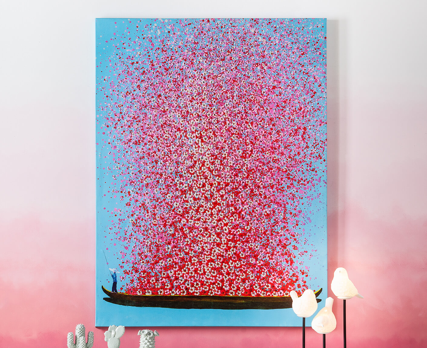 Leinwandbild Gemälde Flower Boat 80x100 cm