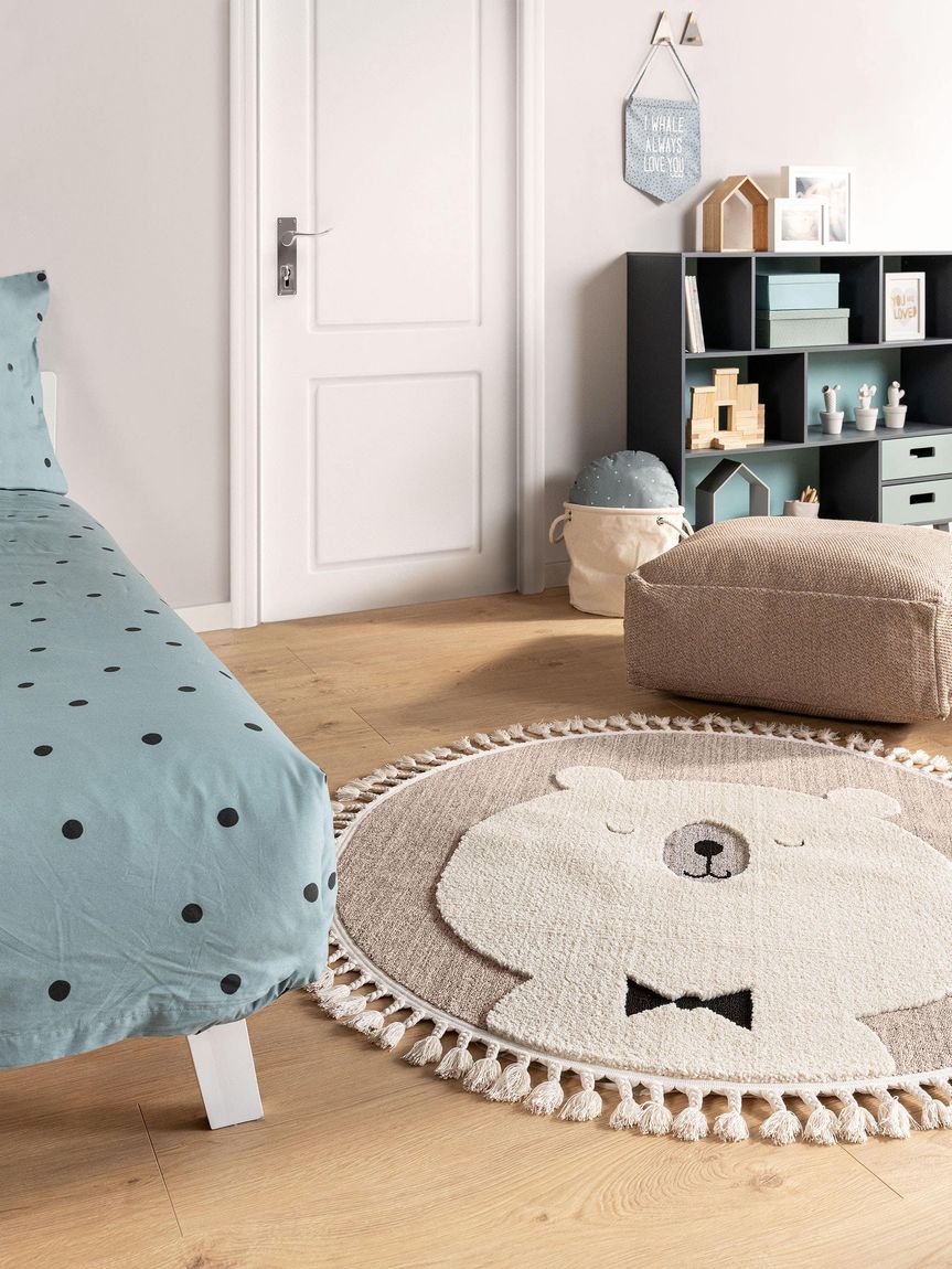 Kinderteppich Momo Ø 120 cm rund Beige