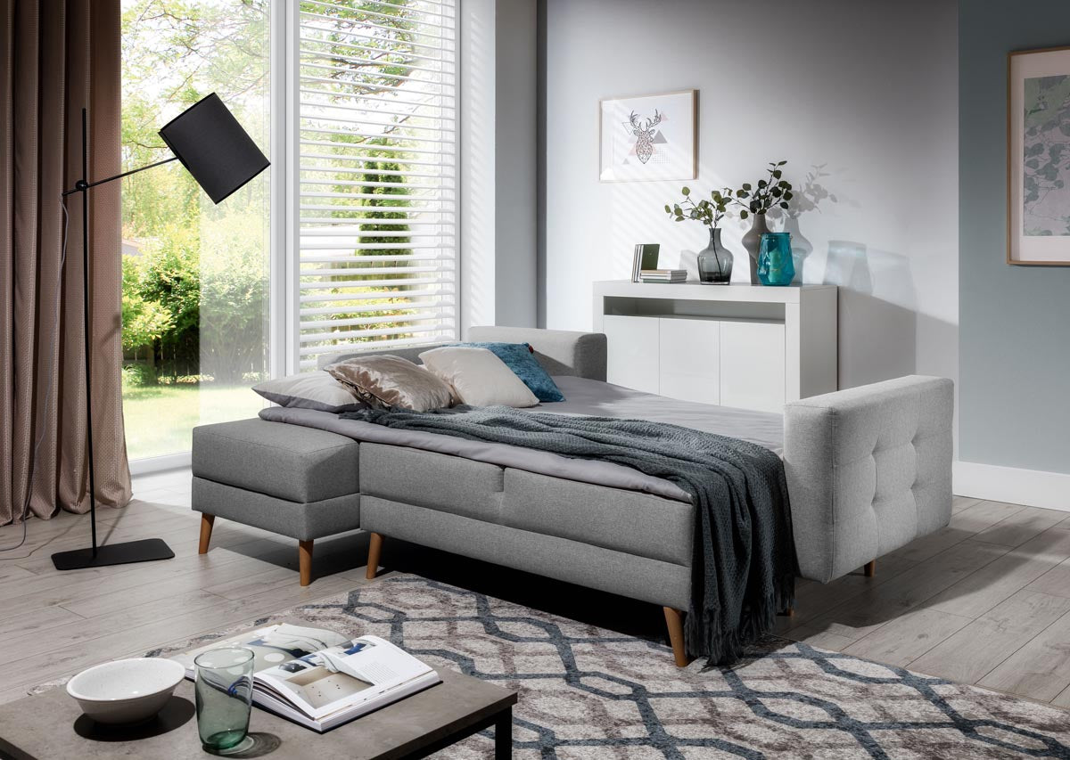 Asgard Ecksofa 250 x 162 cm Grau (Webstoff - Cover)