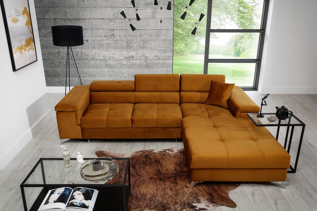 Ricardo Ecksofa 280 x 205 cm Grau (Samt)