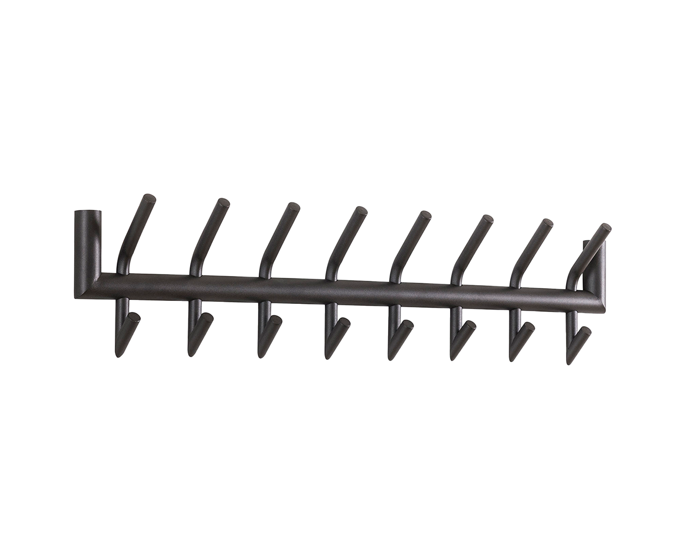 Garderobenpaneel mit 2x8 Kleiderhaken Dunkelgrau Matt