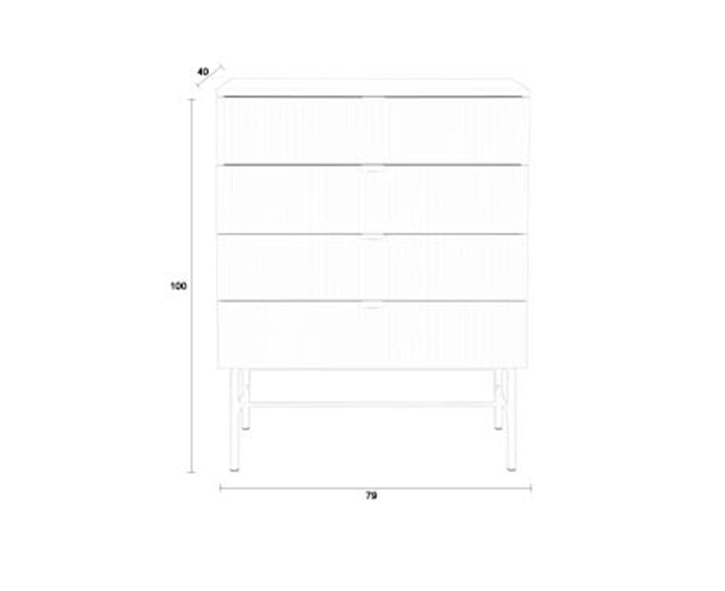 Cayo Kommode 79 x 40 cm Grau