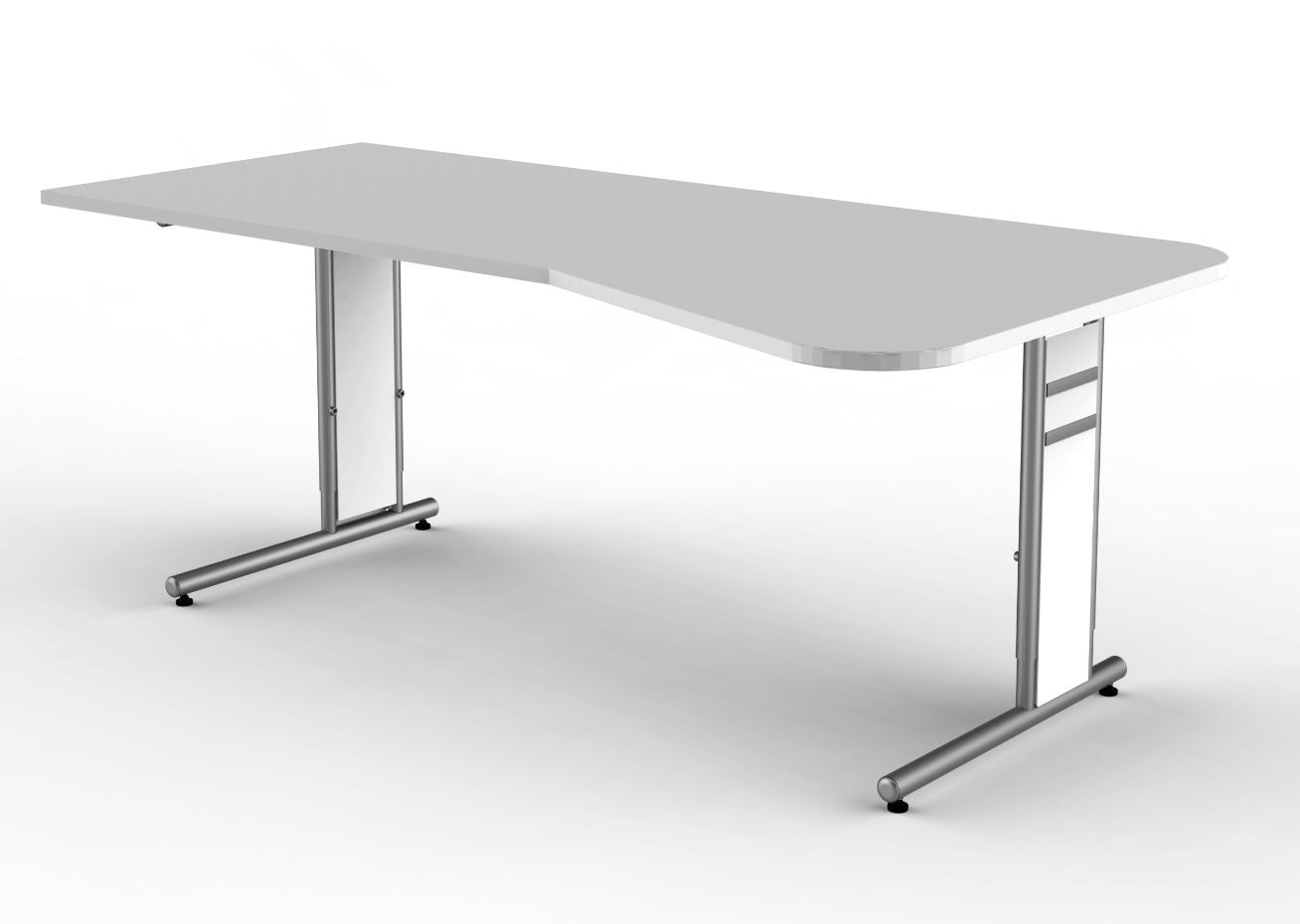 Form 4 Freiformtisch mit C-Fuß Gestell, manuell höhenverstellbar, 195 x 100 cm