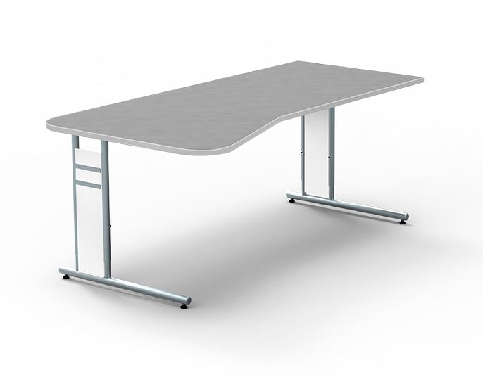 Form 4 Freiformtisch mit C-Fuß Gestell, manuell höhenverstellbar, 195 x 100 cm