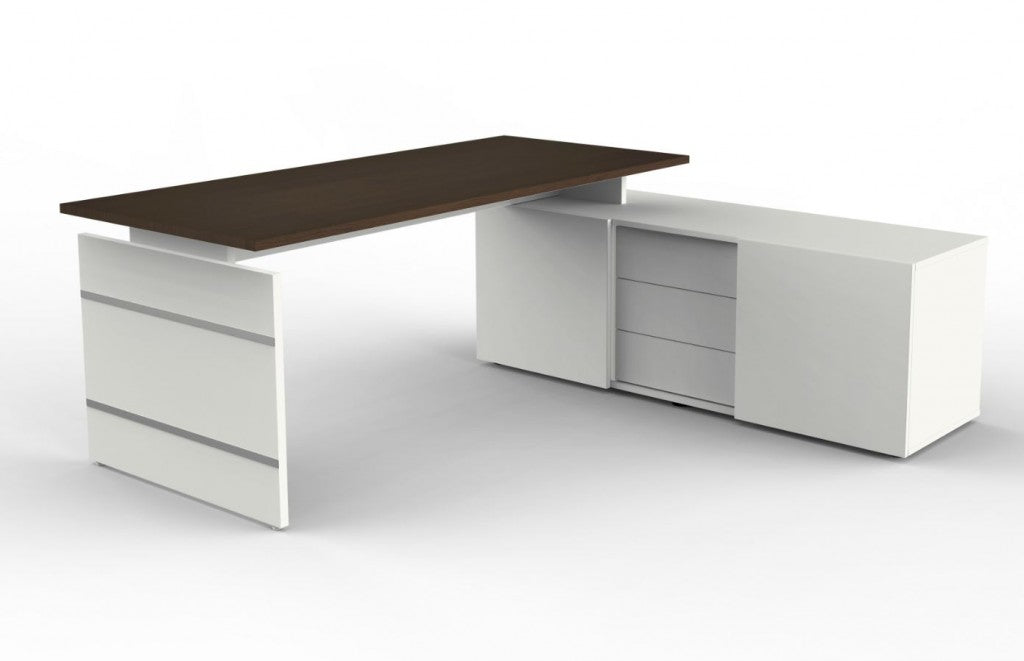 Form 4 Komplettabeitsplatz, Schreibtisch mit Sideboard, 180 x 160 cm