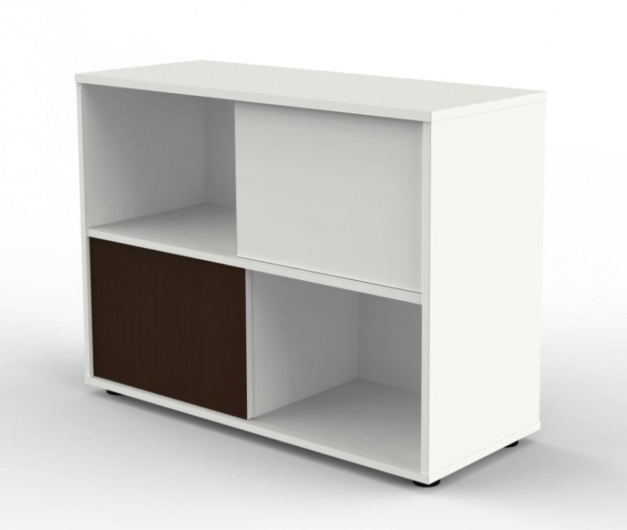 REMO SCHRÄNKE Sideboard Schiebetürenschrank 2OH Aufsatzregal Aktenregal Weiß/Wenge