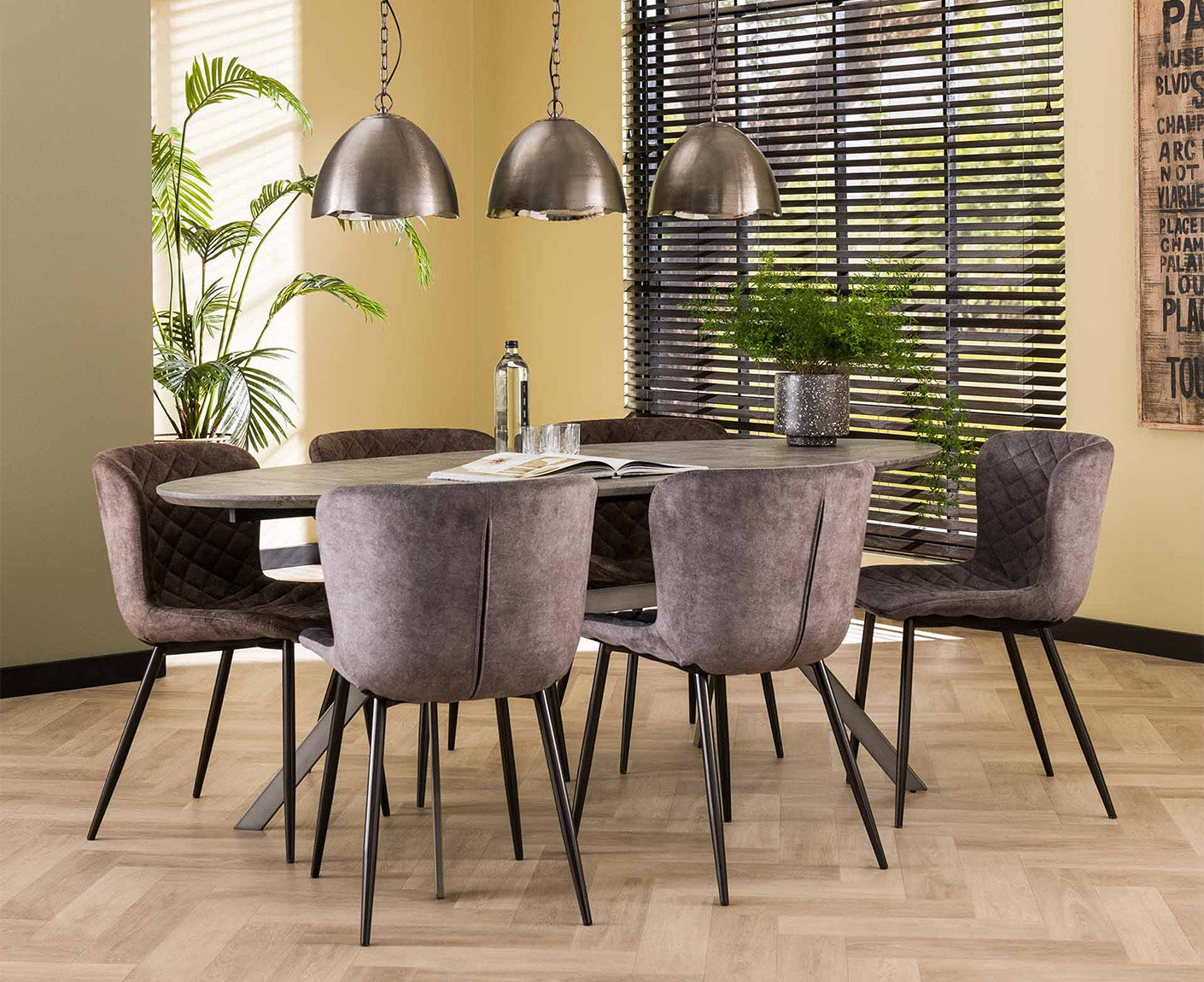 Bend Esszimmerstuhl 4er Set Samt, Farbe wählbar