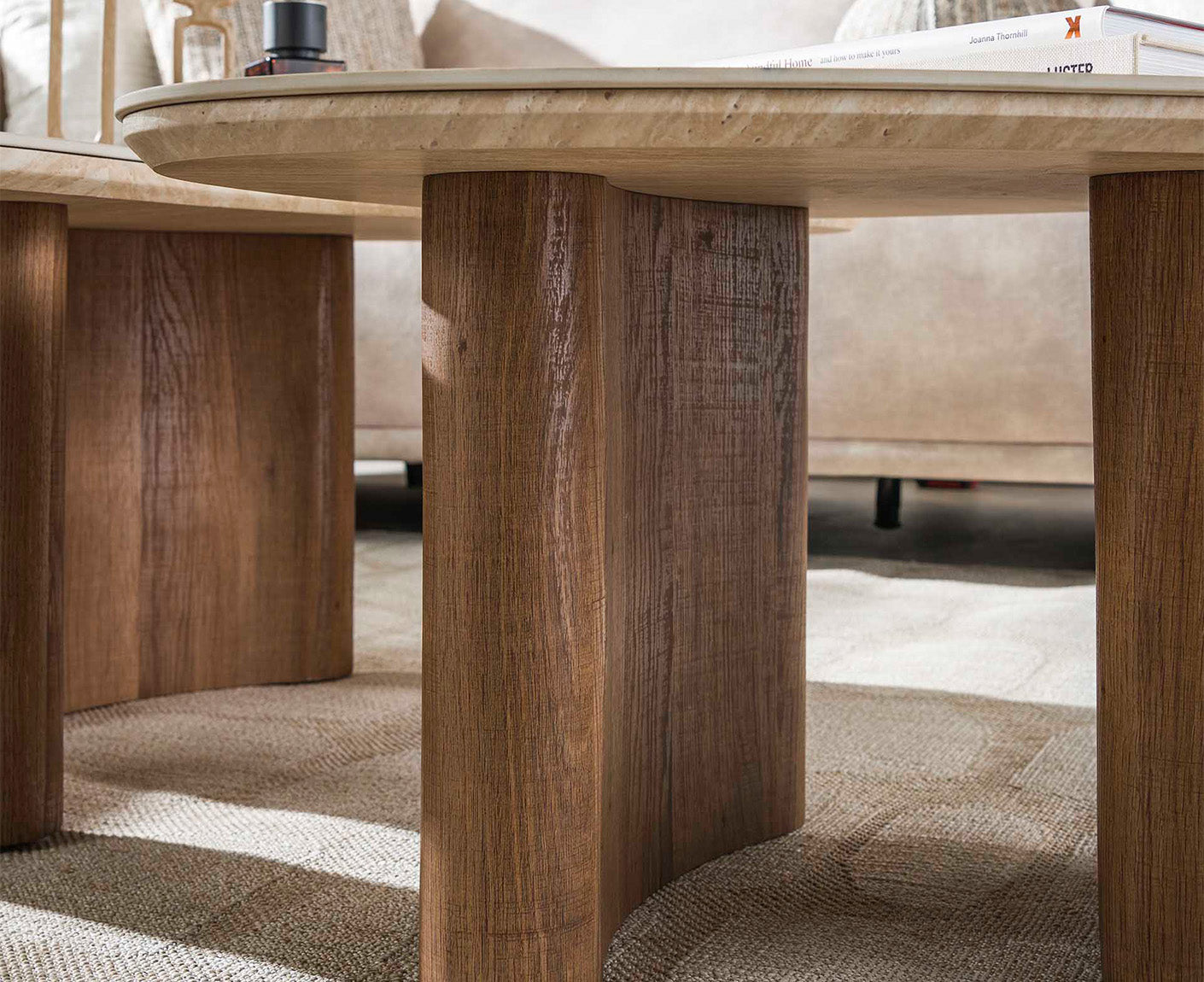 Couchtisch 2er Set Organic Keramik Travertine